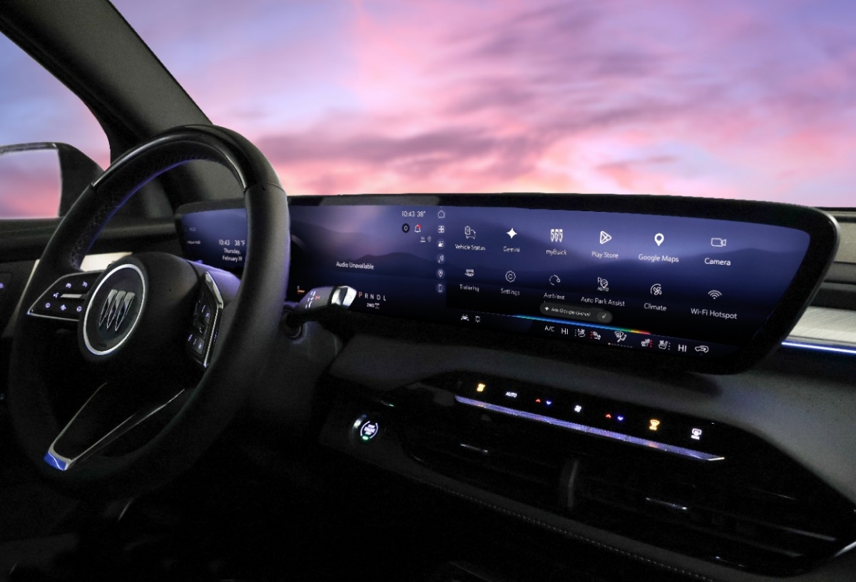 Buick salono ekranas su Google Gemini sąsaja