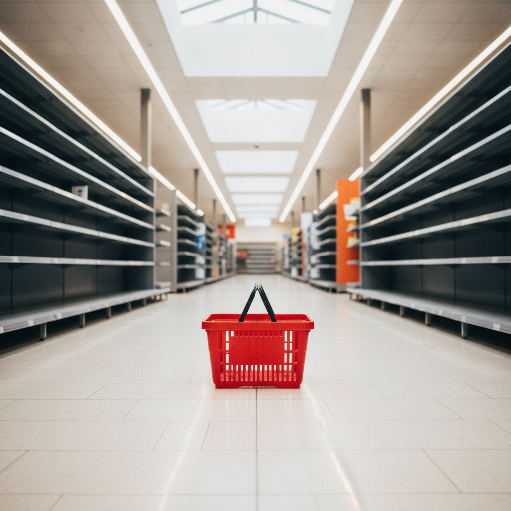 Pirkėjas prie įėjimo į Sainsbury's parduotuvę